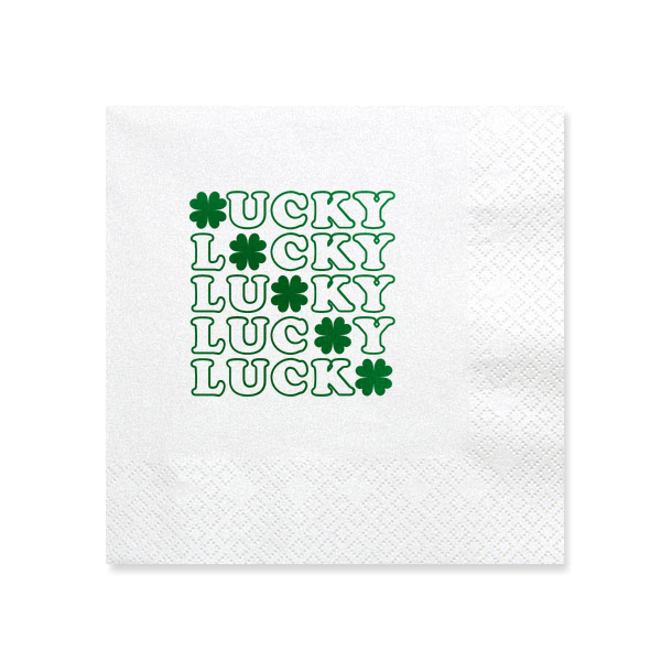 50 St. Patrick's Day Lucky Napkin - Personalized Luncheon Napkin (Foil)