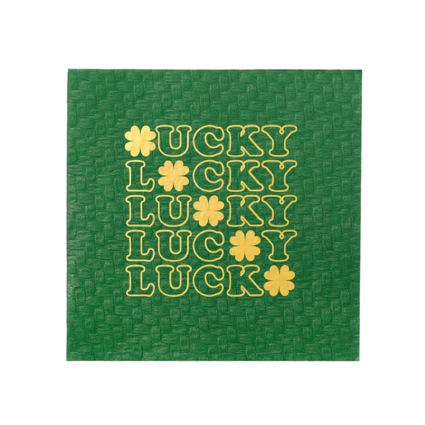 50 St. Patrick's Day Lucky Napkin - Personalized Cocktail Napkin (Foil)