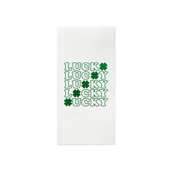 50 St. Patrick's Day Lucky Napkin - Personalized Folded Dinner Napkin (Foil)