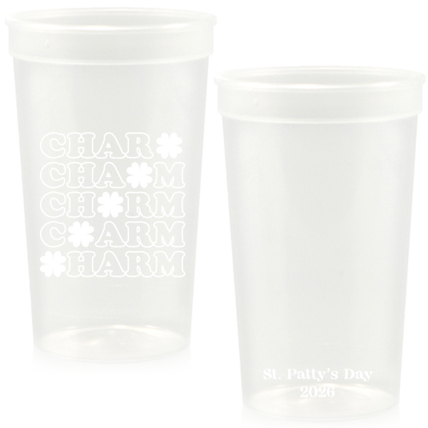 50 St. Patrick's Day Charm Clover Cup - Personalized 32-oz. Stadium Cup (Ink)