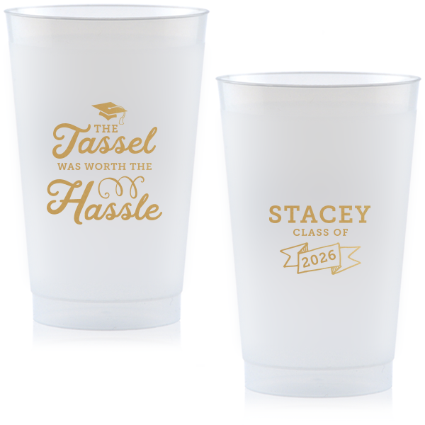 Raise a toast to hard work and success with the Worth The Hassle Graduation Cup. Bursting with energy and celebratory flair, this design captures the excitement of graduation. Perfect for honoring the graduate who knows the tassel was truly worth the hassle.