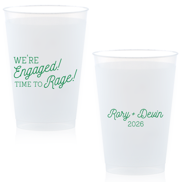ForYourParty's personalized Green 12 oz Frost Flex Color Cup with Matte White Ink Cup Ink Colors can be personalized to match your party's exact theme and tempo.