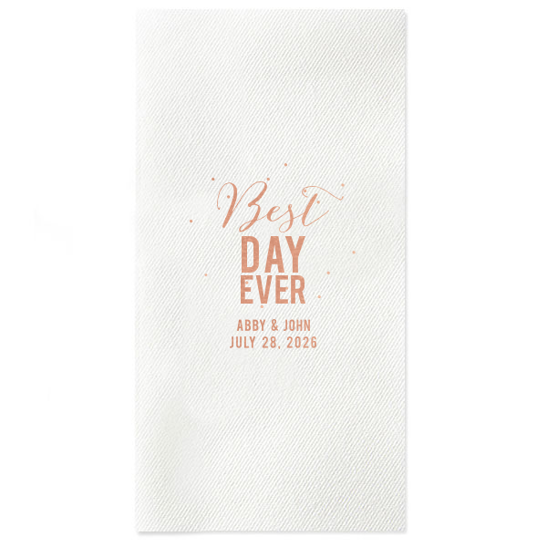 50 Best Day Ever Name Confetti Napkin - Personalized Anniversary Paper Guest Towel (Foil)