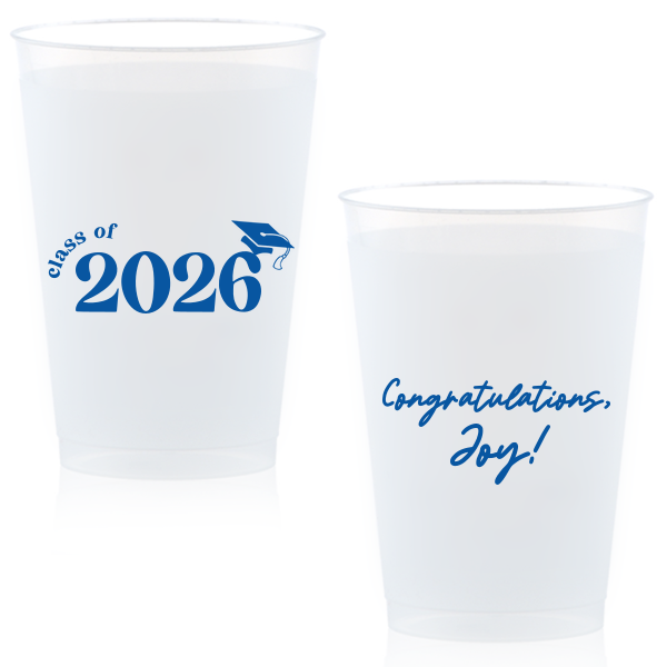 Get this amazing Graduation Day Class Frost Flex Cup designed just for your Graduation party. Party in style, let the others complement you!