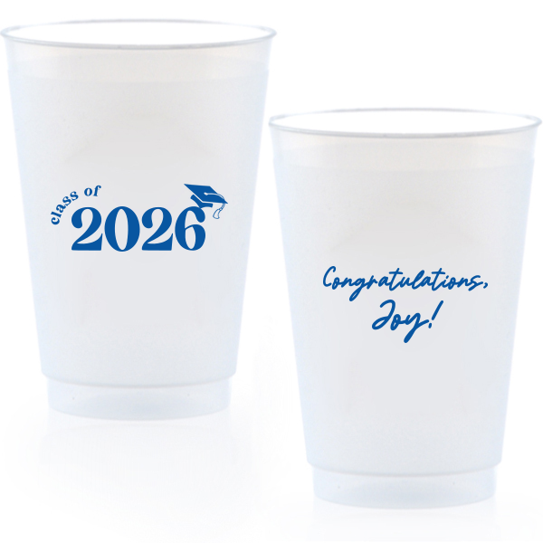 Get this amazing Graduation Day Class Frost Flex Cup designed just for your Graduation party. Party in style, let the others complement you!