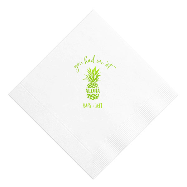 50 You Had Me At Aloha Napkin - Personalized Engagement Luncheon Napkin (Foil)