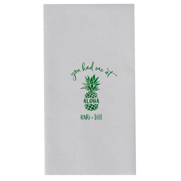 50 You Had Me At Aloha Napkin - Personalized Engagement Paper Guest Towel (Foil)