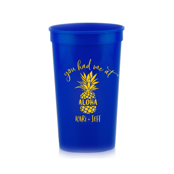 50 You Had Me At Aloha Cup - Personalized Engagement 22-oz. Stadium Cup (Ink)