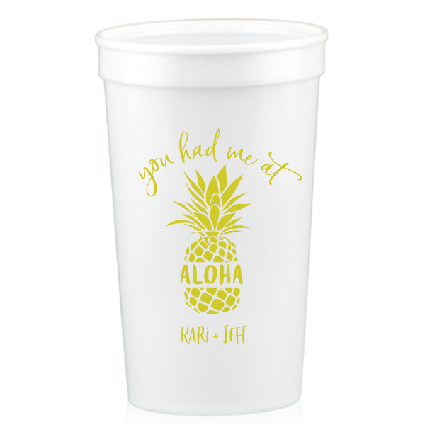 50 You Had Me At Aloha Cup - Personalized Engagement 32-oz. Stadium Cup (Ink)