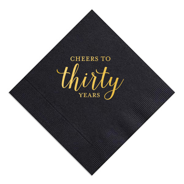 50 Cheers to Years Anniversary or Birthday Napkin - Personalized Anniversary Luncheon Napkin (Foil)