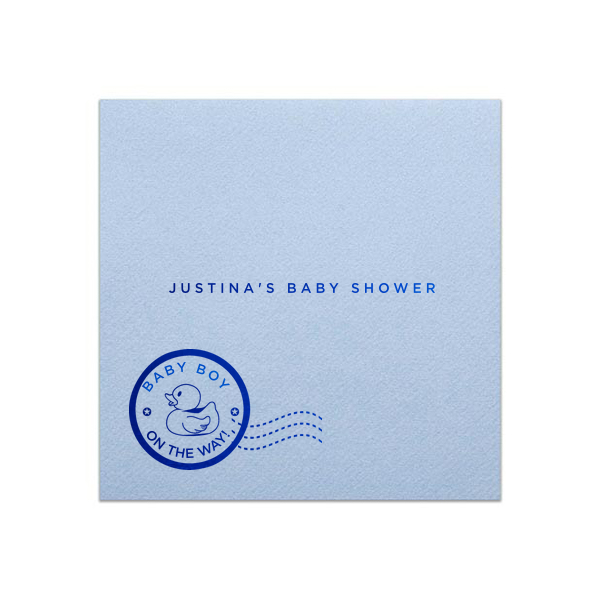 50 Baby On The Way Baby Shower Napkin - Personalized Baby Shower Cocktail Napkin (Foil)