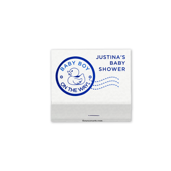 25 Baby On The Way Match - Personalized Baby Shower 30-Strike Matchbook (Foil)