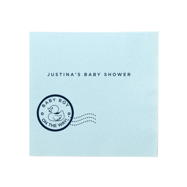 50 Baby On The Way Baby Shower Napkin - Personalized Baby Shower Cocktail Napkin (Foil)