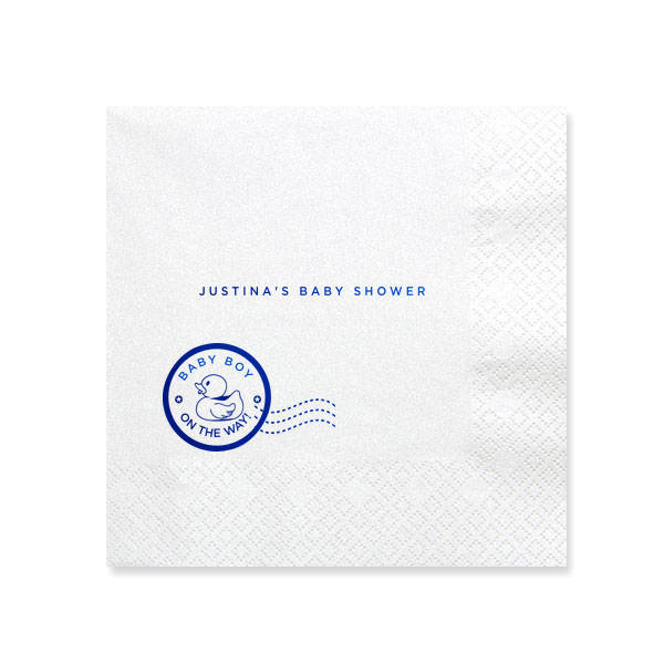 50 Baby On The Way Baby Shower Napkin - Personalized Baby Shower Luncheon Napkin (Foil)