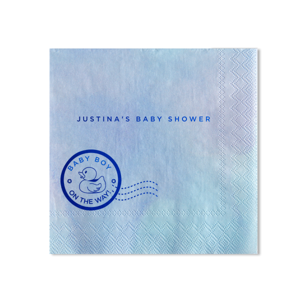 50 Baby On The Way Baby Shower Napkin - Personalized Baby Shower Cocktail Napkin (Foil)