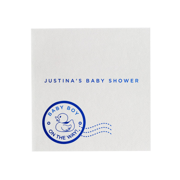 50 Baby On The Way Baby Shower Napkin - Personalized Baby Shower Petite Cocktail Napkin (Foil)