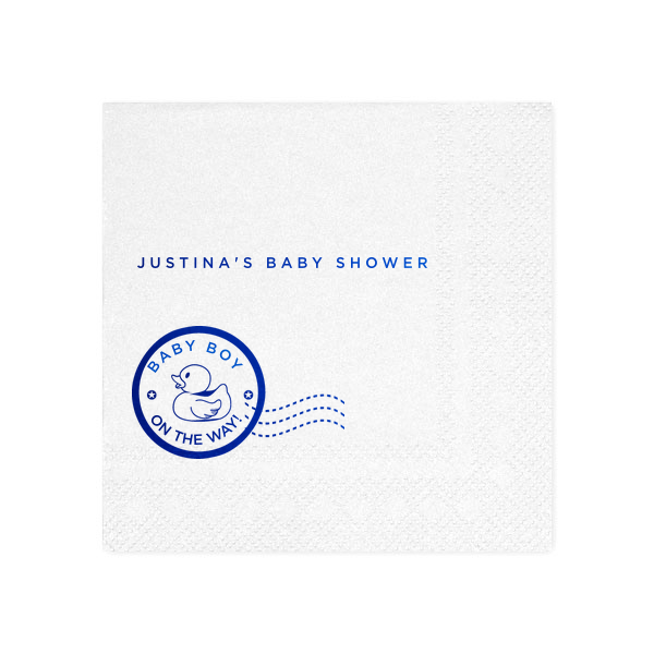50 Baby On The Way Baby Shower Napkin - Personalized Baby Shower Cocktail Napkin (Foil)