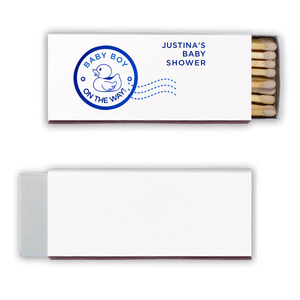 50 Baby On The Way Match - Personalized Baby Shower Candle Matchbox (Foil)
