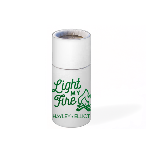 50 Light My Fire Matchbook - Personalized Wedding Barrel Matchbox (Foil)