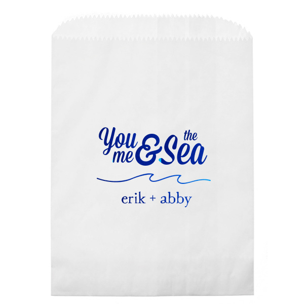 25 You, Me & The Sea Bag - Personalized Wedding Cookie Bag (Foil)