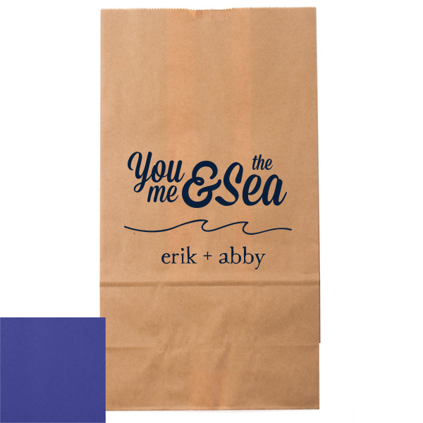 25 You, Me & The Sea Bag - Personalized Wedding Popcorn Bag (Foil)