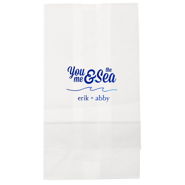 25 You, Me & The Sea Bag - Personalized Wedding Lunch Bag (Foil)