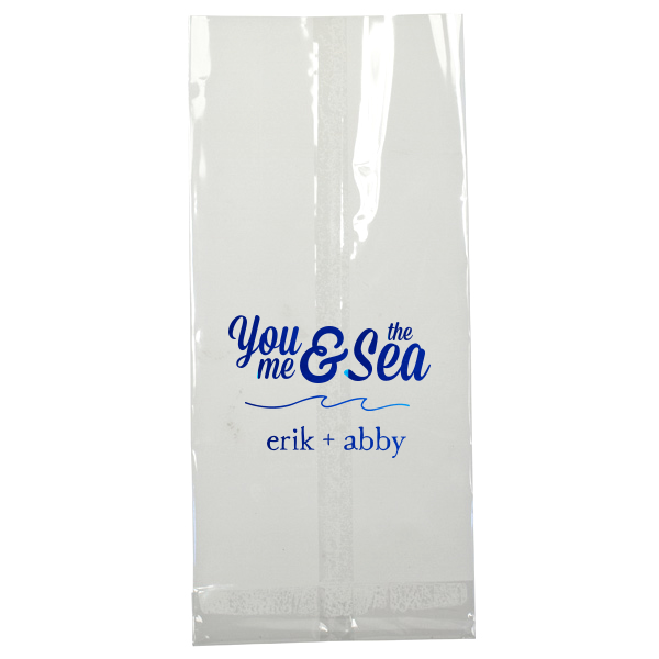 25 You, Me & The Sea Bag - Personalized Wedding Large Cellophane Bag (Foil)
