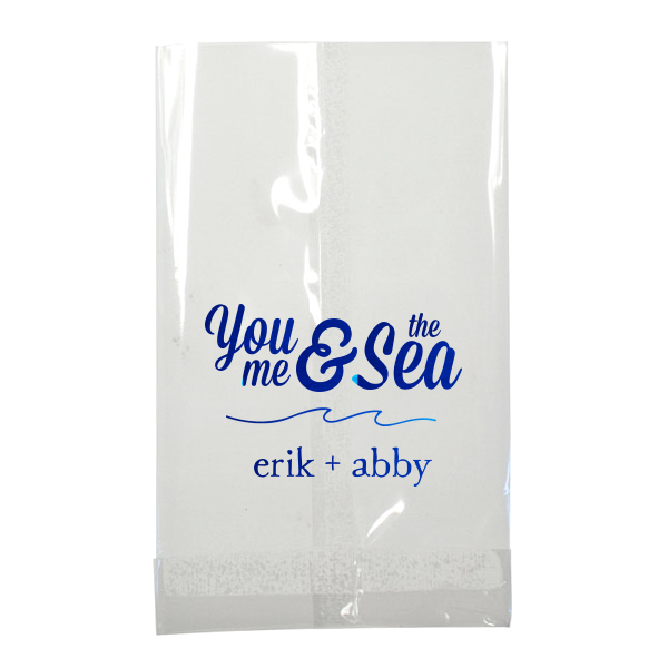 25 You, Me & The Sea Bag - Personalized Wedding Small Cellophane Bag (Foil)