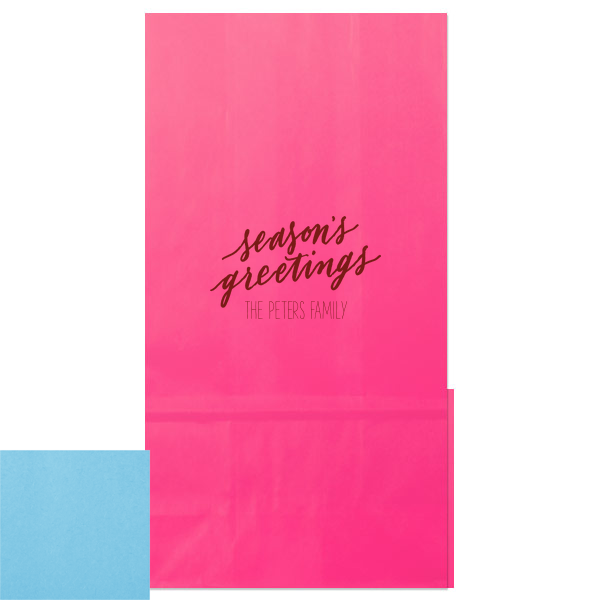 25 Season’s Greetings Holiday Gift Bag - Personalized Christmas Gloss Goodie Bag (Foil)