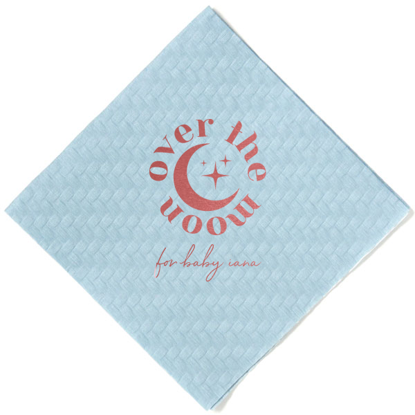 50 Over The Moon Baby Shower Napkin - Personalized Cocktail Napkin (Foil)
