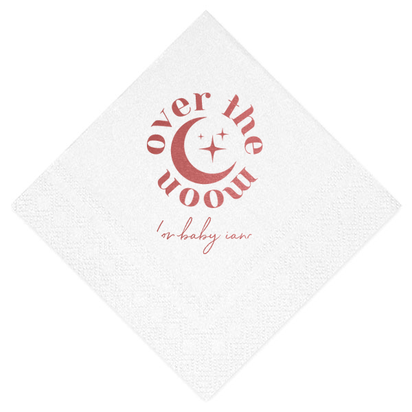50 Over The Moon Baby Shower Napkin - Personalized Cocktail Napkin (Foil)