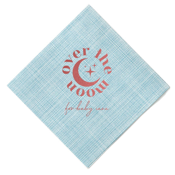 50 Over The Moon Baby Shower Napkin - Personalized Cocktail Napkin (Foil)