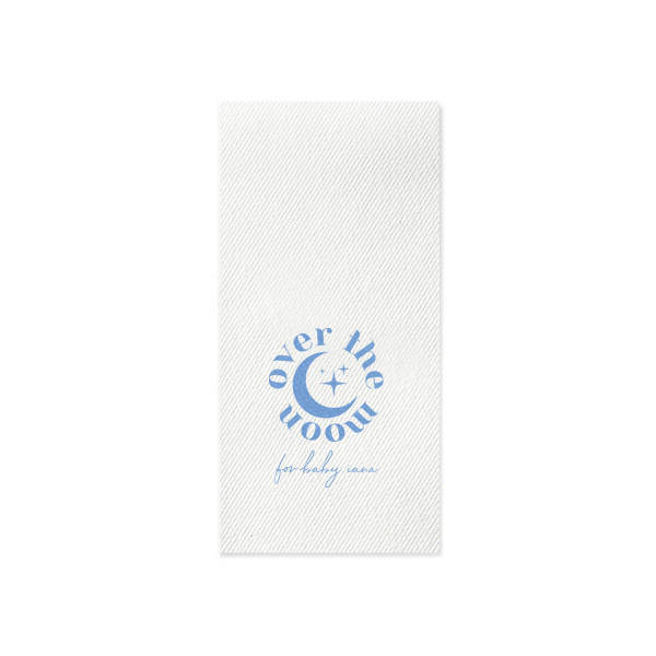 50 Over The Moon Baby Shower Napkin - Personalized Folded Dinner Napkin (Foil)
