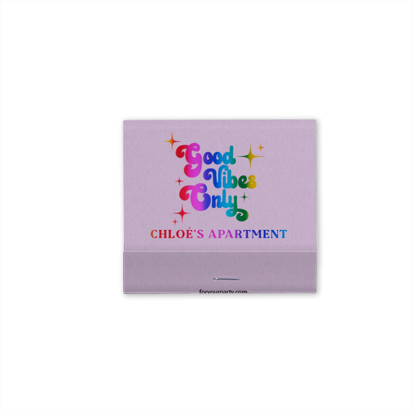 25 Good Vibes Only My Apartment Matches - Personalized 30-Strike Matchbook (Foil)