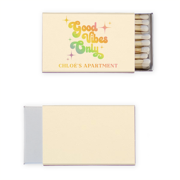 50 Good Vibes Only My Apartment Matches - Personalized Classic Matchbox (Foil)