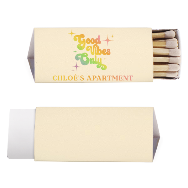50 Good Vibes Only My Apartment Matches - Personalized Triangle Matchbox (Foil)