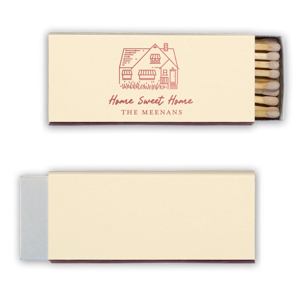 50 Home Sweet Home Matches - Personalized Candle Matchbox (Foil)