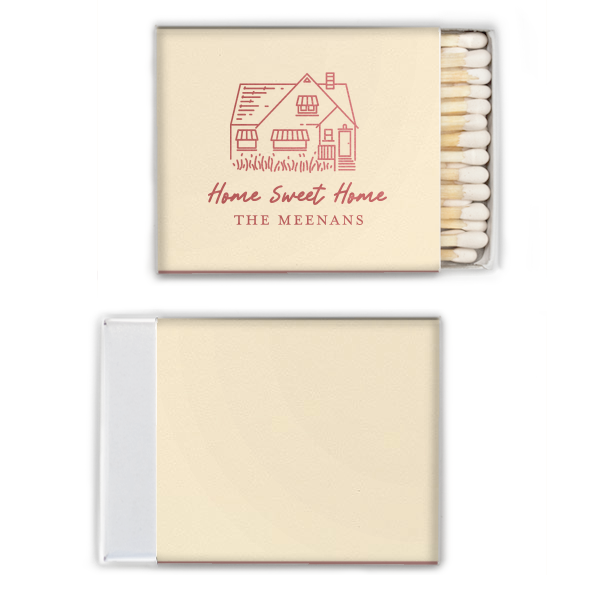 50 Home Sweet Home Matches - Personalized Square Matchbox (Foil)