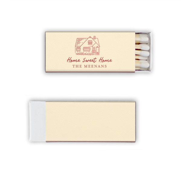 50 Home Sweet Home Matches - Personalized Mini Matchbox (Foil)