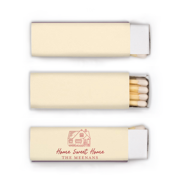 50 Home Sweet Home Matches - Personalized Lipstick Matchbox (Foil)