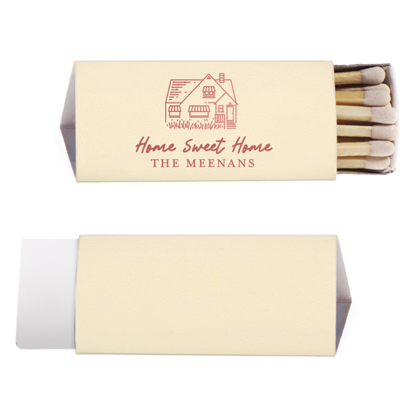 50 Home Sweet Home Matches - Personalized Triangle Matchbox (Foil)
