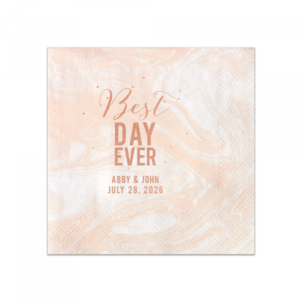 50 Best Day Ever Name Confetti Napkin - Personalized Anniversary Cocktail Napkin (Foil)