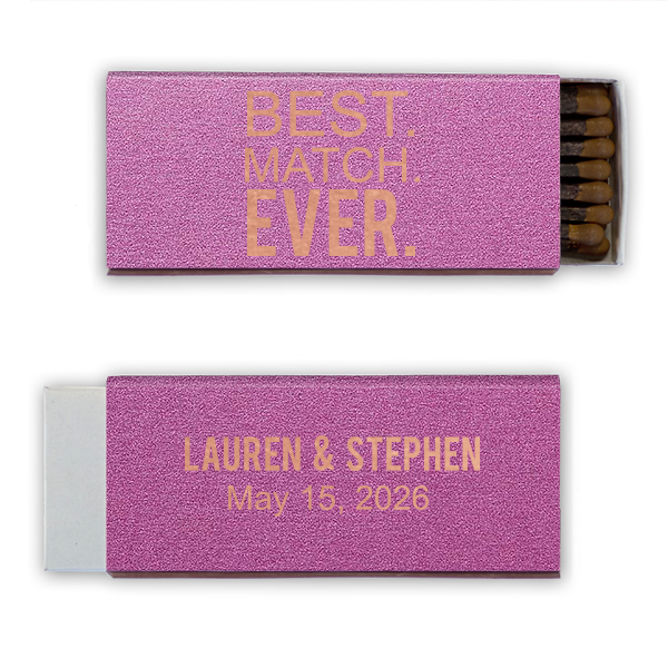 50 Best. Match. Ever. Matchbox. - Personalized Wedding Cigar Matchbox (Foil)