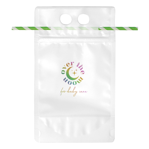 25 Over the Moon Baby Shower Favor - Personalized Drink Pouch (Foil)
