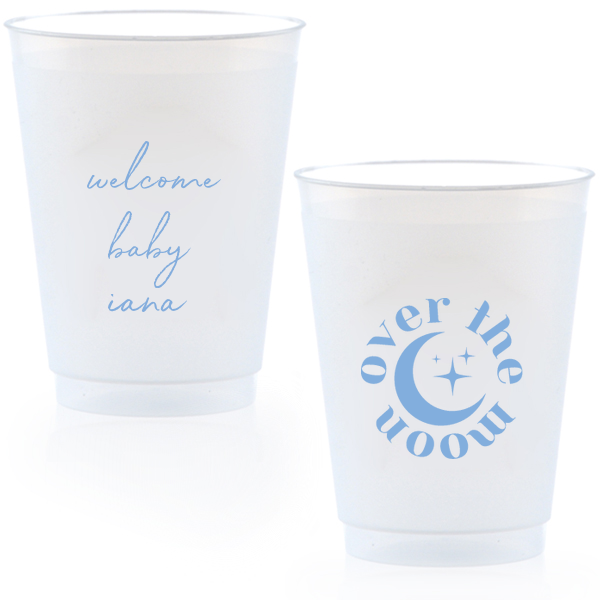 50 Over The Moon Baby Shower Cup - Personalized 16-oz. Frosted Cup (Ink)