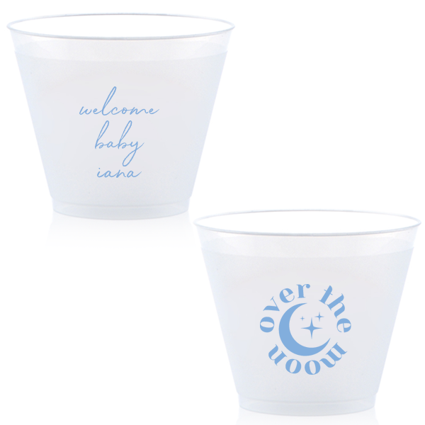 50 Over The Moon Baby Shower Cup - Personalized 9-oz. Frosted Cup (Ink)
