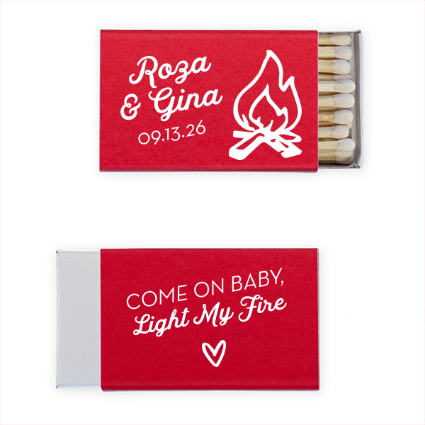 50 Light My Fire Match - Personalized Wedding Classic Matchbox (Foil)