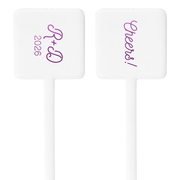 Wedding Cheers! Initials Stir Stick