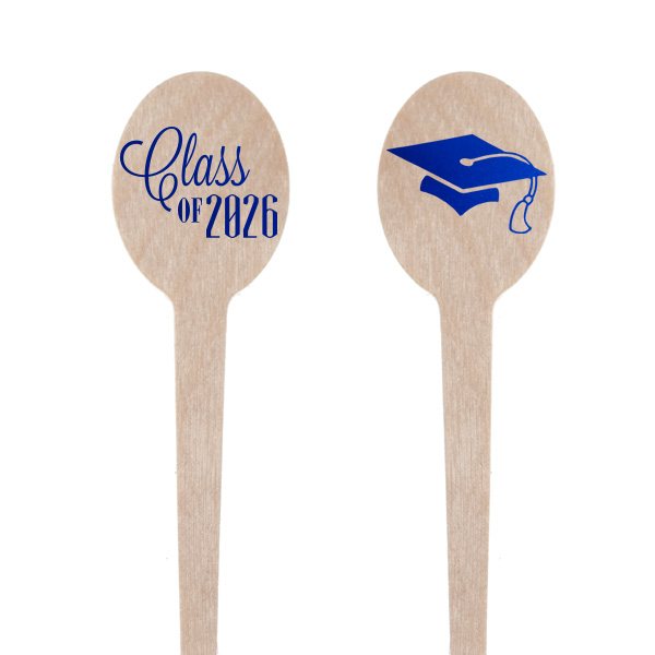 Stir up success with the Graduation Cap Stir Stick, where a soaring cap adds festive flair to your beverages. 'Class of' and the graduation year on the reverse side elevate each drink to honor the graduate's hard-earned achievement.