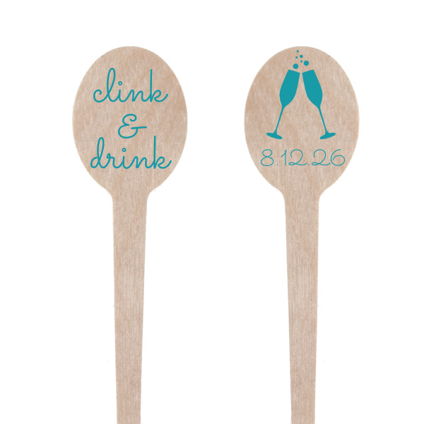 Stir up the merriment with the Clink and Drink Stir Stick, featuring sparkling champagne flutes and whimsical script. This spirited little detail bubbles over with joy, perfect for adding a splash of celebration to your event's libations.